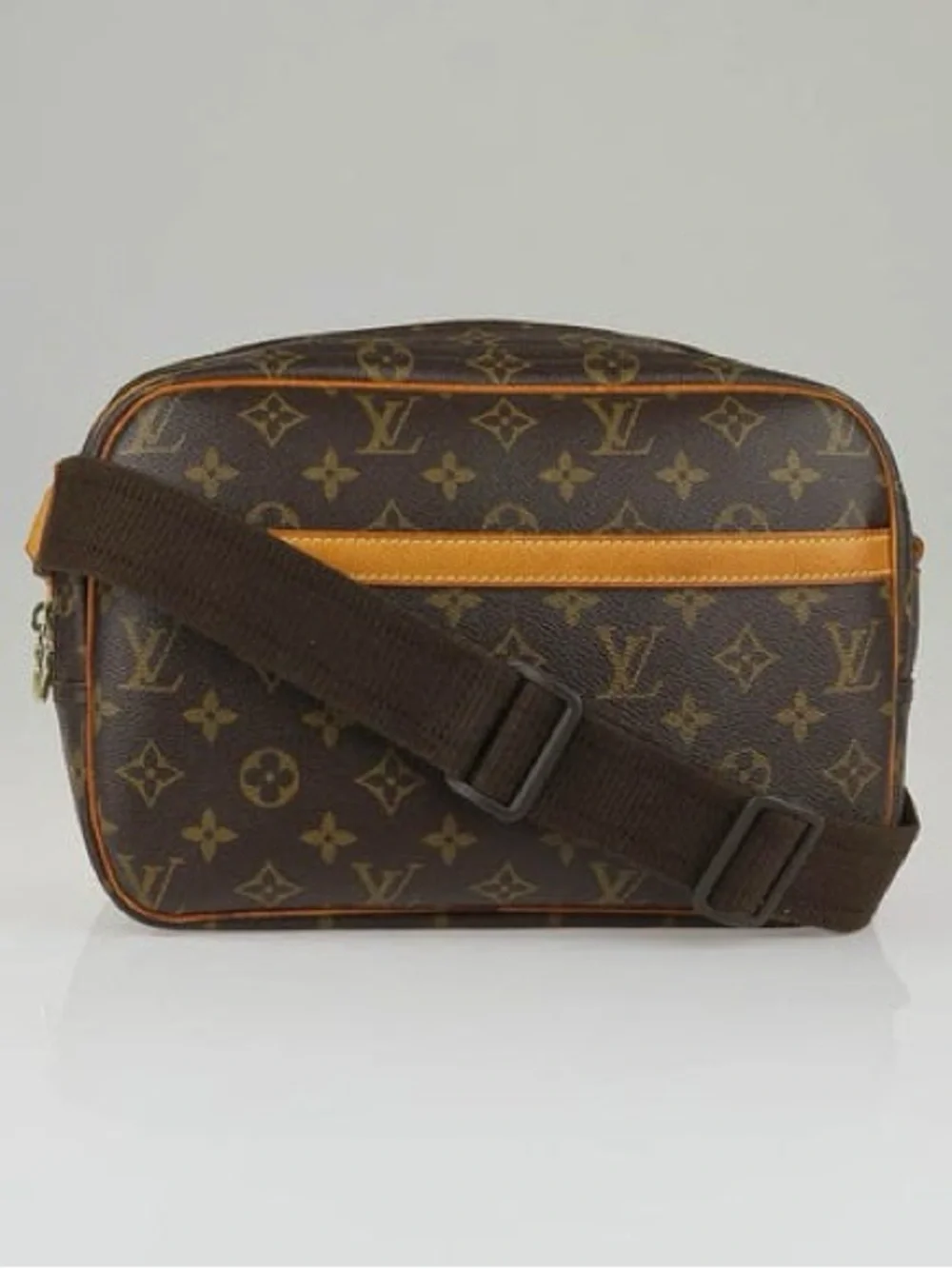 LOUIS VUITTON Monogram Canvas Reporter PM Bag‎ Crossbody message- Brown/Tan